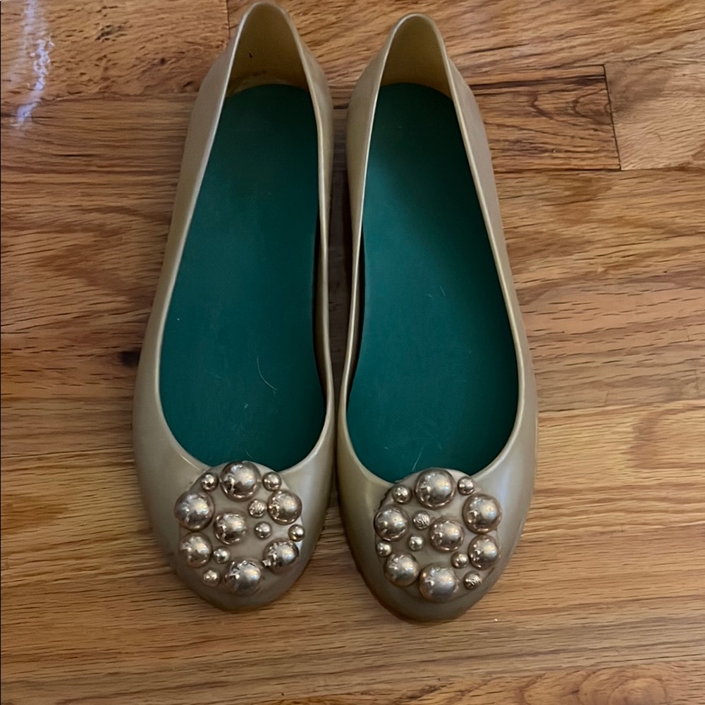 Stuart Weitzman Gold Flats